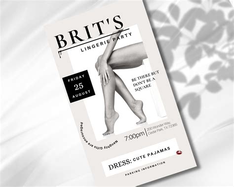 Lingerie Party Invitation Canva Template Etsy