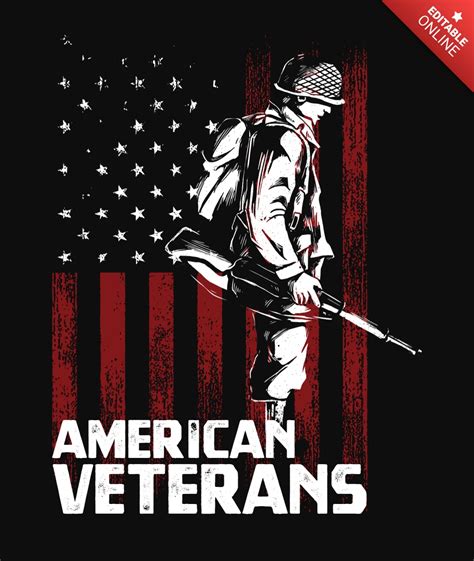 American Veteran T Shirt Design Template Free Design Template