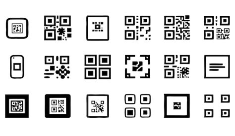 Conjunto de iconos de código QR Vector Premium generado con IA