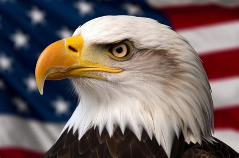 The Majestic Bald Eagle Is Displayed Against The Backdrop Of A Symbolic