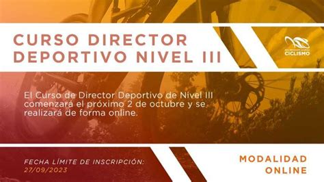 Abierto El Plazo De Inscripci N Para El Curso De Director Deportivo De