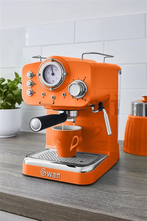 Swan Retro Espresso Coffee Machine - Orange – Mega Appliances UK