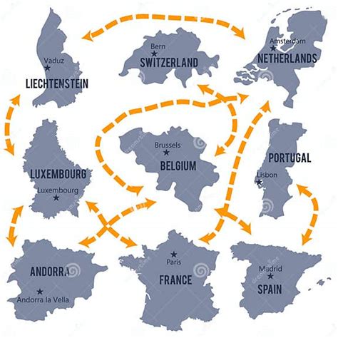 Vector El Mapa De Luxemburgo De Bélgica De Francia De Los Países Bajos De Portugal De