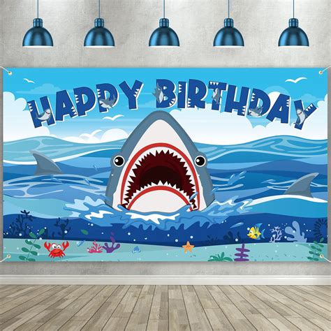 Buy Shark Party Decorations Backdrop Banner Shark Birthday Decorations