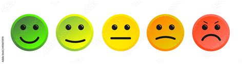 Vector Illustration Of Facial Expressions Smiley Icon Set Emoticons