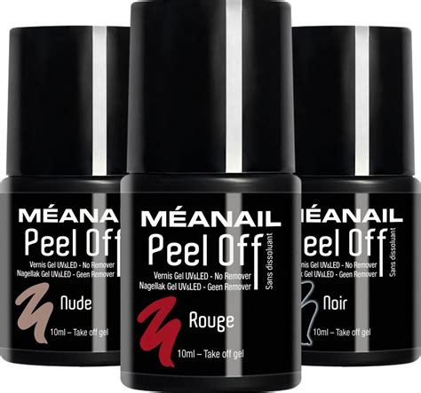 MEANAIL Peel Off Gel Nagellak Set Van Rood Nude Zwart Bol