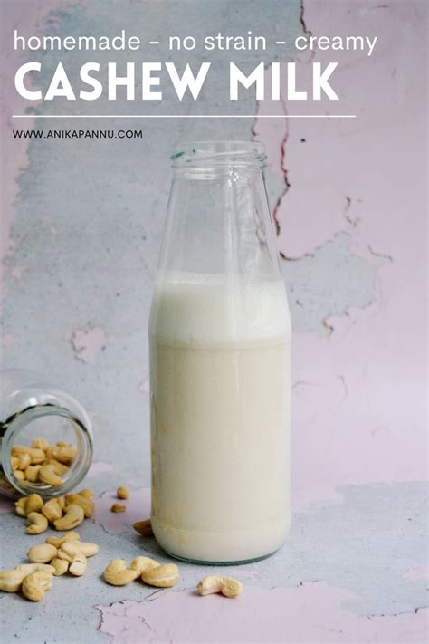 Homemade Creamy No Strain Cashew Milk