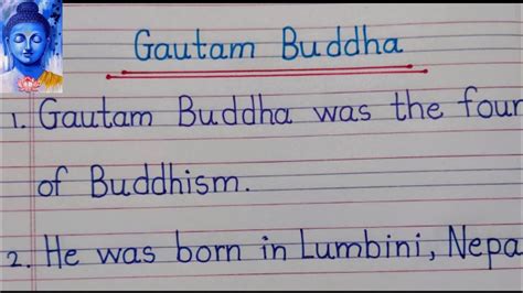 Essay On Gautam Buddha Lines On Gautam Buddha In English Essay On