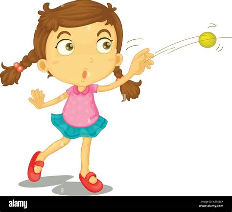 Illustration Of A Child Throwing A Ball Stock Vector Image And Art Alamy