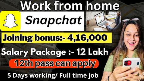 Work From Home Jobs~snapchat~online Jobs At Home~part Time Work~no