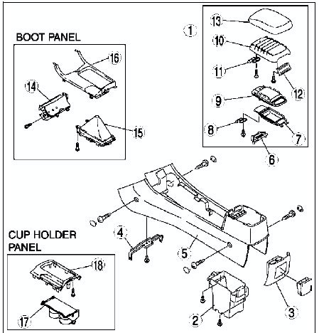 Mazda Service Manual Console Disassembly Assembly Dashboard And