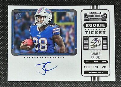 James Cook 2022 Panini Contenders RC Rookie Ticket Variation Auto