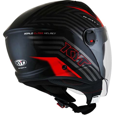 Moto Jet Helmet Kyt D City Lucent Black Red For Sale Online Outletmoto Eu