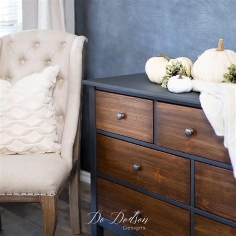 DIY Black Painted Dresser With Wood Drawers - Do Dodson Designs