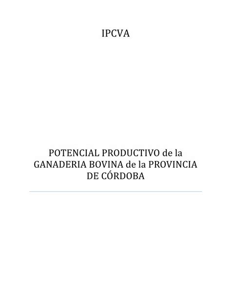 Pdf Potencial Productivo De La Ganaderia Bovina De La Provincia De