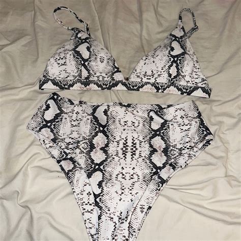 Swim Medium Snakeskin Triangle Bikini Poshmark