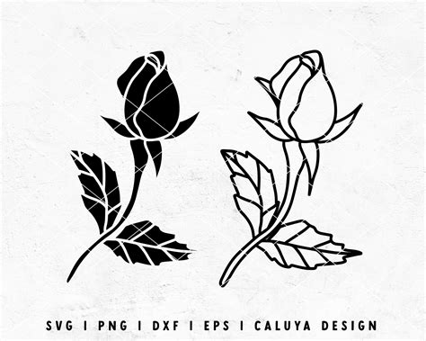 Rose Bud SVG Rose SVG Hand Drawn Flower SVG Tattoo Svg Etsy Australia