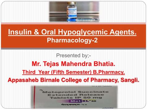 Insulin And Oral Hypoglycemic Agents Ppt