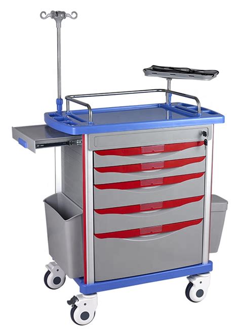 Layers Hospital Medical Furniture Emergency Resuscitation Trolley Abs