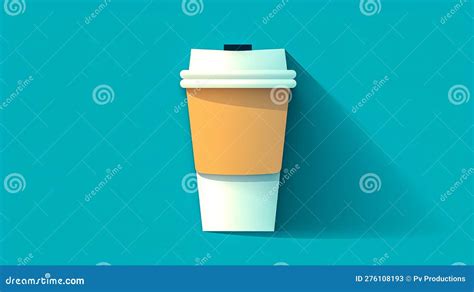 Takeaway Paper Cup For Hot Drinks Isolated On Blue Background Generative AI Stock Illustration