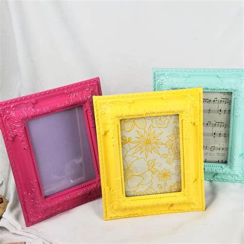 Picture Frames 5x7 Frame Plastic Fun Bright Multicolored Etsy