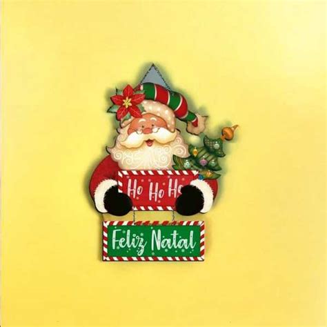 Natal Placa Decorativa Para Porta Ou Parede Ho Ho Ho Feliz Natal