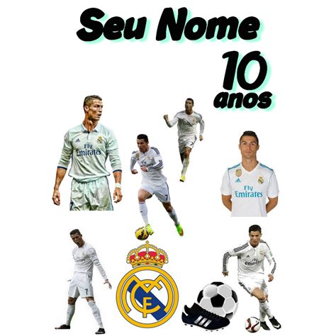 Topo De Bolo Personalizado Cristiano Ronaldo Real Madrid Shopee Brasil