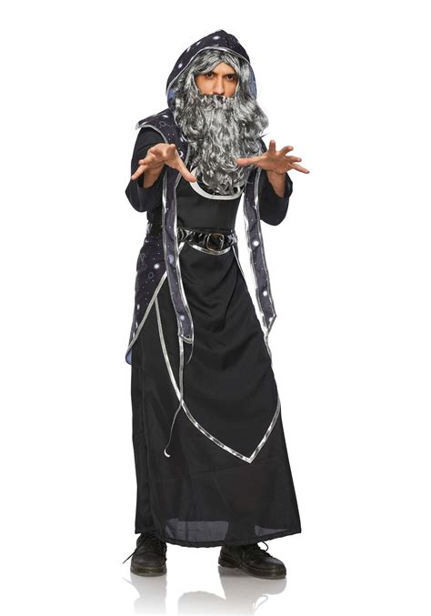 Dark Wizard Black And Silver Mens Costume