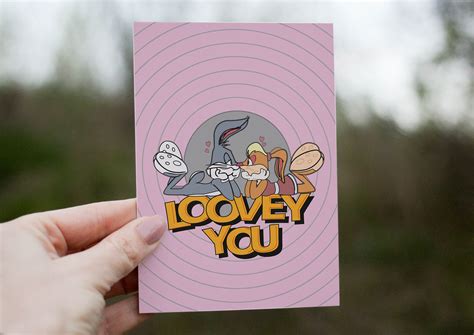 Bugs Bunny and Lola Card, Bugs and Lola Valentines Day Card, Printable