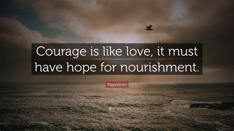 Napoleon Quote Courage Is Like Love It Must Have Hope For