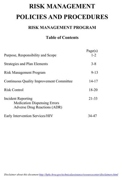 Download Risk Management Policies And Procedures For Free Formtemplate