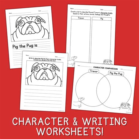 Pig the Pug Coloring Pages Reading & Writing Worksheets Read Aloud ...