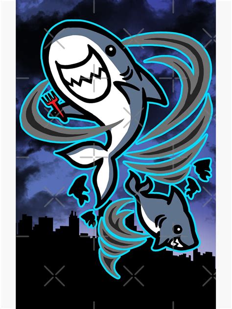 Shark Tornado Sticker For Sale By Crizltron Redbubble