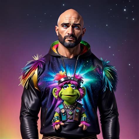 Handsome Man Wearing Fraggle Rock Outfit Ai Generated Artwork