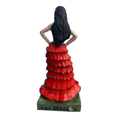 Escultura Pomba Gira Rosa Caveira Vermelha 15 Cm Em Resina Imagem