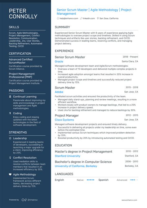 10 Senior Scrum Master Resume Examples And Guide For 2025