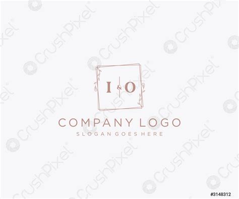 Iniciales Io Letras Decorativas De Boda De Lujo Logo Vector De Stock