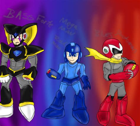 Bass Forte Megaman Rockman Protoman Blues By Kurtisdefender On Deviantart