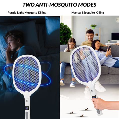 Wbm Smart 2 In 1 Electric Mosquitoes Trap Lamp And Racket Usb Rechargeable Electric Fly Swatter