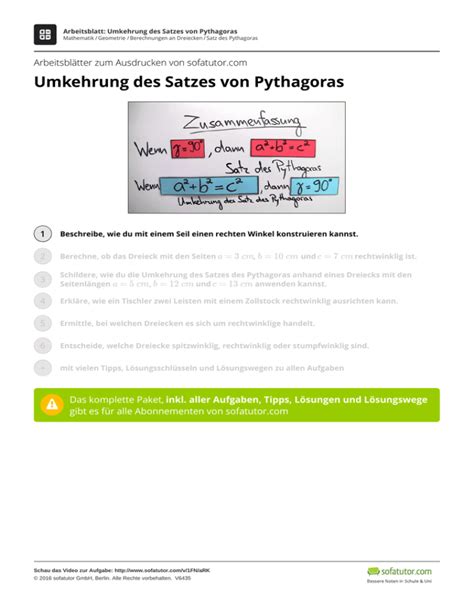 Umkehrung Des Satzes Von Pythagoras