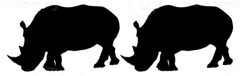 A Pair Of The Rhino Silhouette For Logo Pictogram Website Art