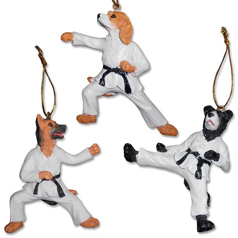 Karate Dog Ornaments - Martial Arts Dog Ornament - Taekwondo Dog Christmas Tree Ornaments