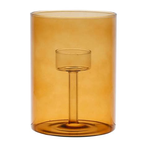 Amber Glass Tea Light Holder Chalk And Easel