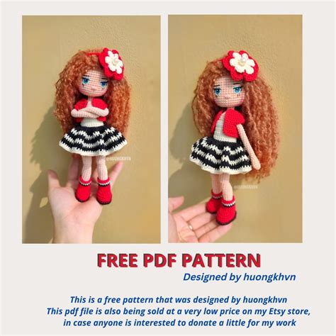 Melena Doll Free Crochet Pattern Design By Huongkhvn Etsy