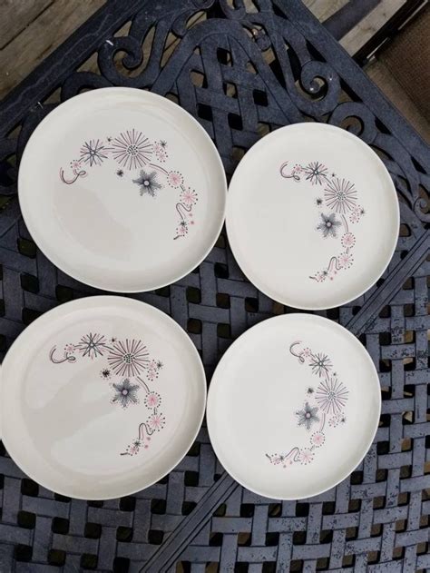 4 MCM Stetson China Atomic Starburst Dinner Plates 9 5 Etsy