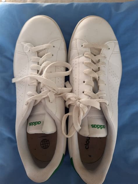 Adidas Mens Cloud White And Green Advantage Base Casual Gem