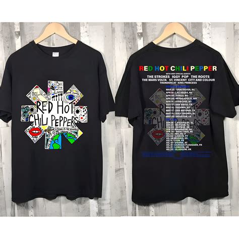 Red Hot Chili Peppers World Tour Shirt Red Hot Chili Peppers Tour Merch Designed
