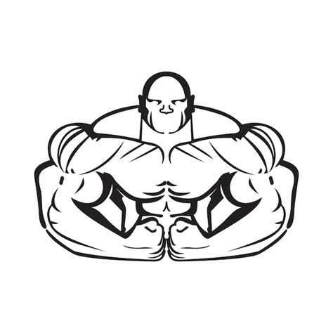 Premium Vector Bodybuilder Shows Biceps Vector Illustration