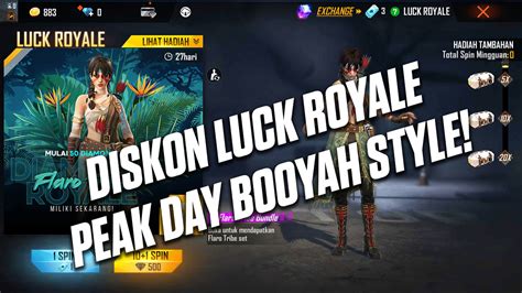 Diskon Luck Royale Hingga Di Peak Day Booyah Style Ff Spin