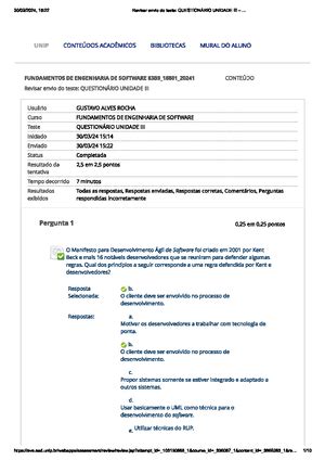 Fundamentos eng softw Questionário Unidade II Revisar envio do